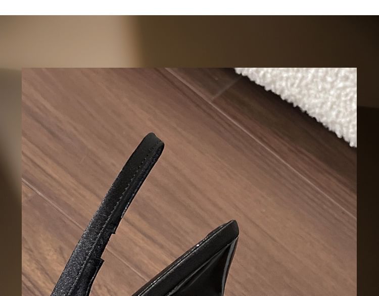 High Bow Toe Sandals Slingback Heel Satin Pointed