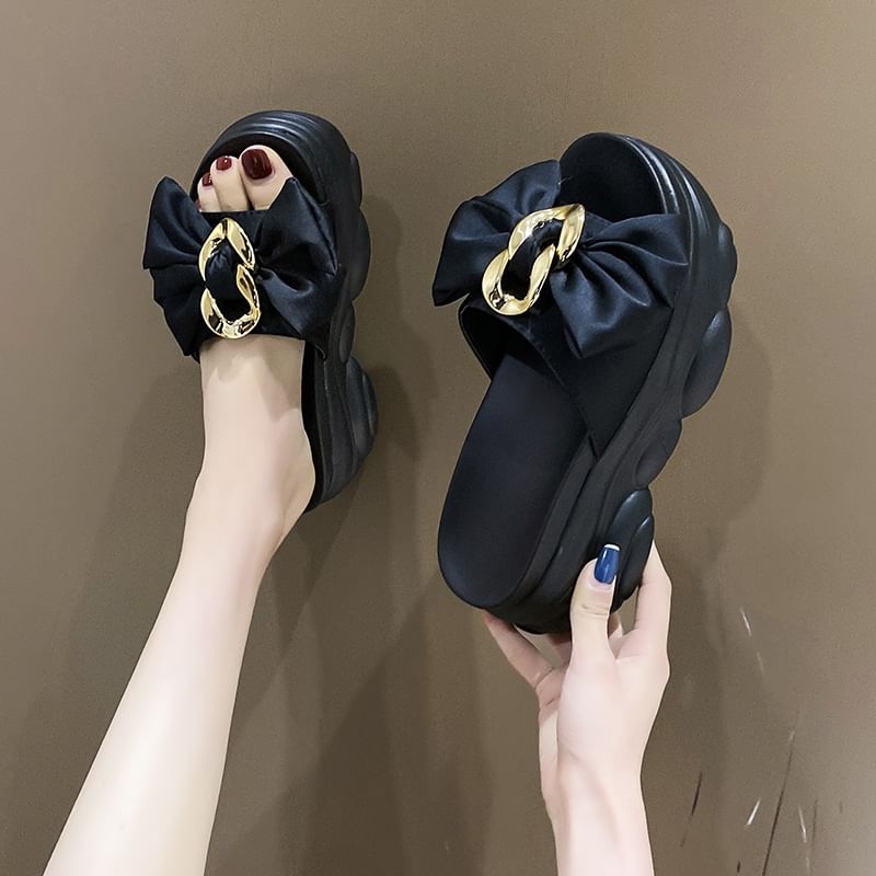 Bow Sandals Platform Slide