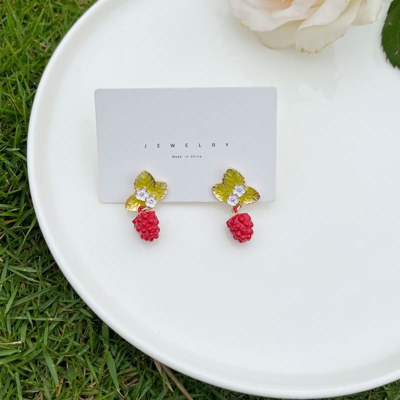 Drop Floral Berry Earring Alloy Glaze