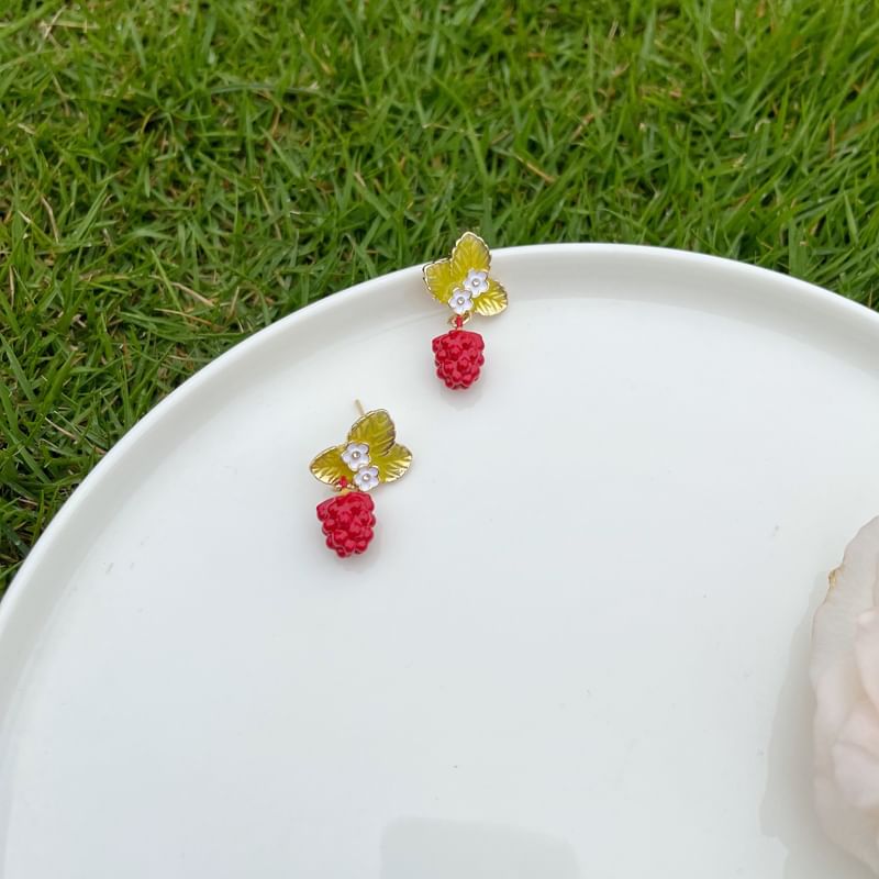 Drop Floral Berry Earring Alloy Glaze