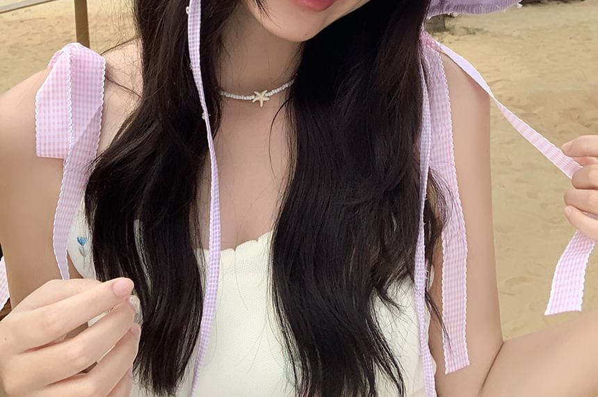 Bucket Lettering Plaid Hat Applique