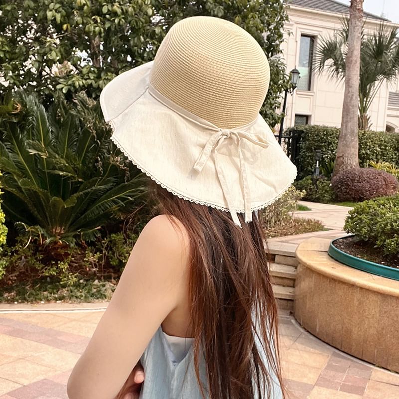 Ribbon Straw Hat Sun