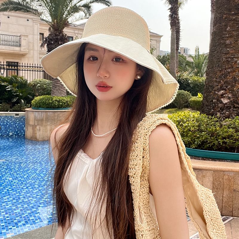 Ribbon Straw Hat Sun