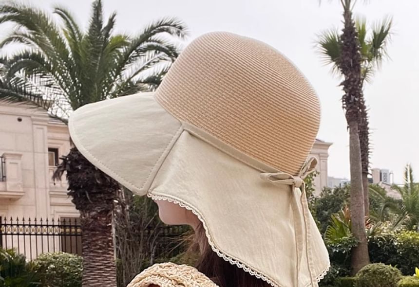 Ribbon Straw Hat Sun