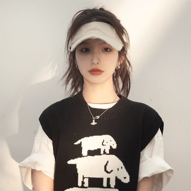 Sun Visor Distressed Plain