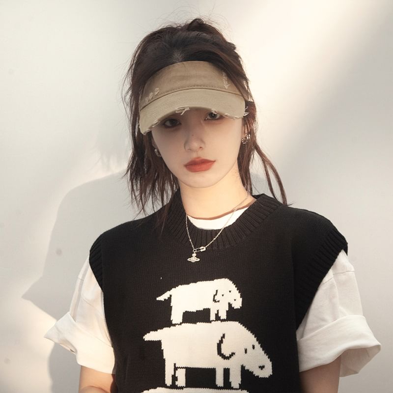 Sun Visor Distressed Plain