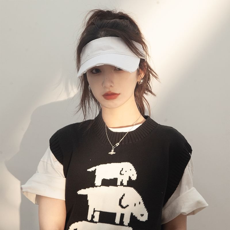 Sun Visor Distressed Plain