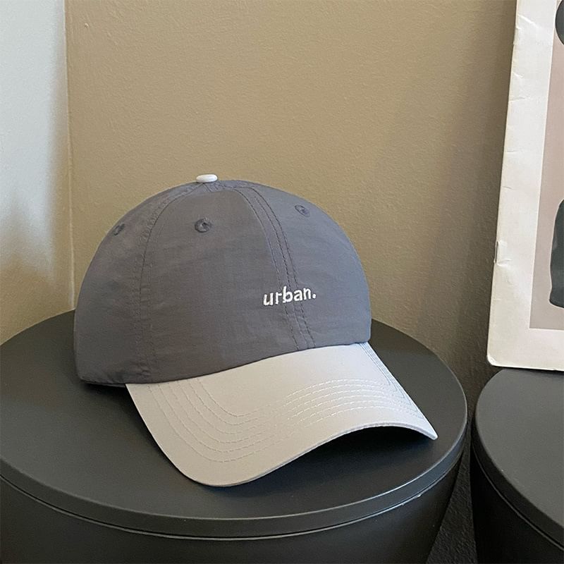 Two-Tone Lettering Cap Embroidered Baseball