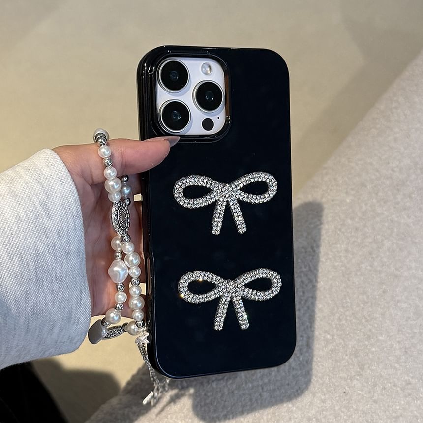 Phone Bow Rhinestone Case