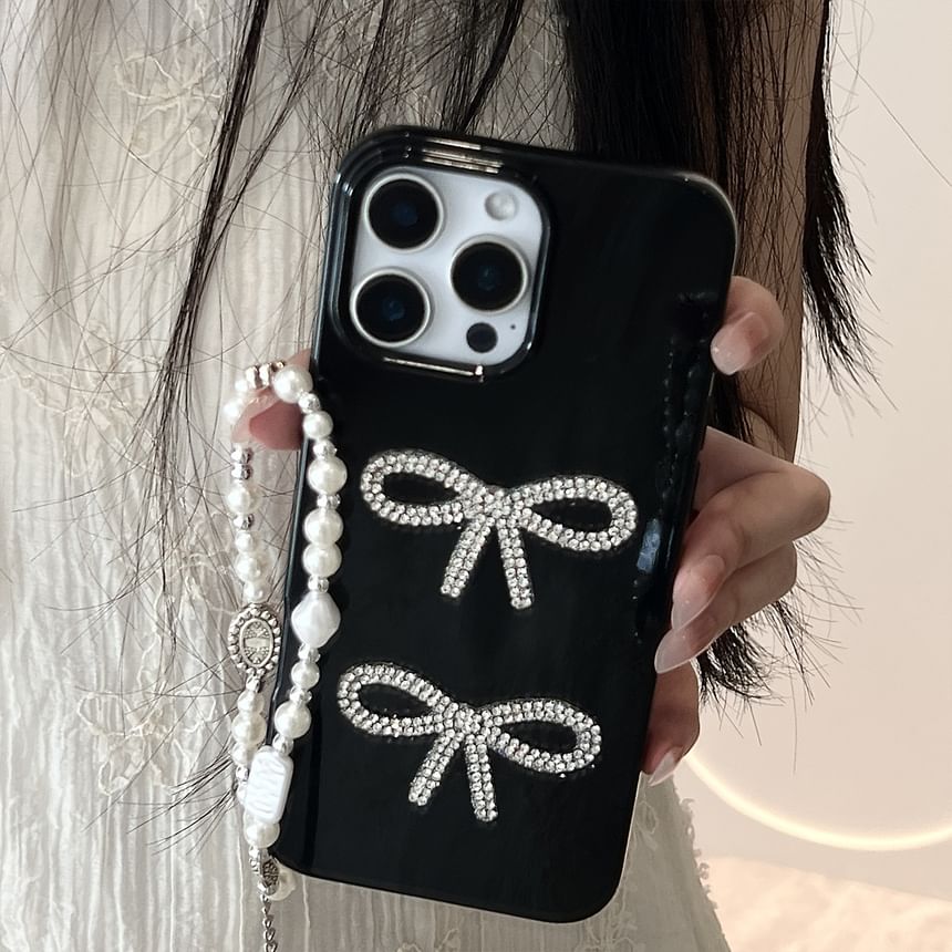 Phone Bow Rhinestone Case