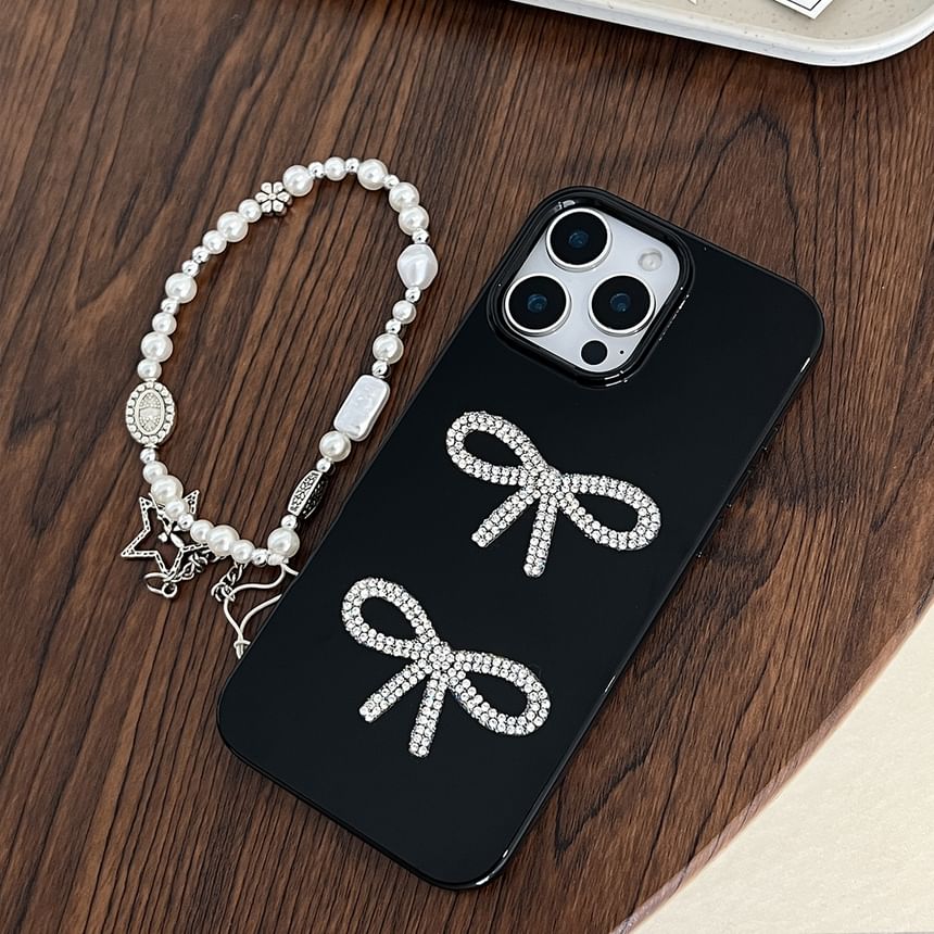 Phone Bow Rhinestone Case