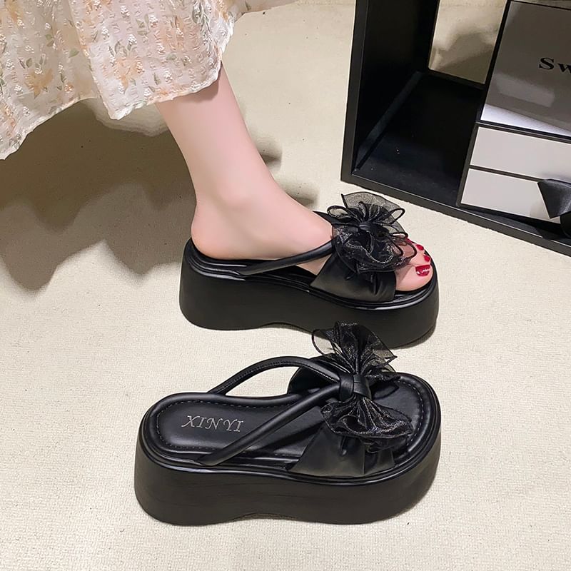 Platform Sandals Slide Flower