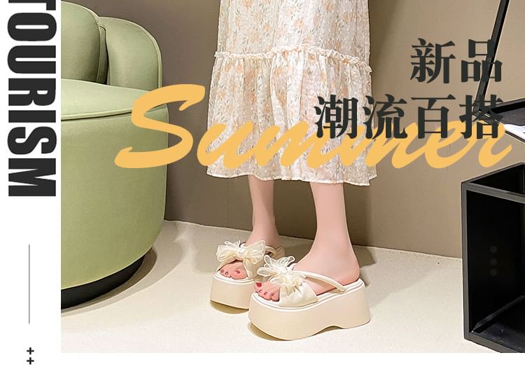 Platform Sandals Slide Flower
