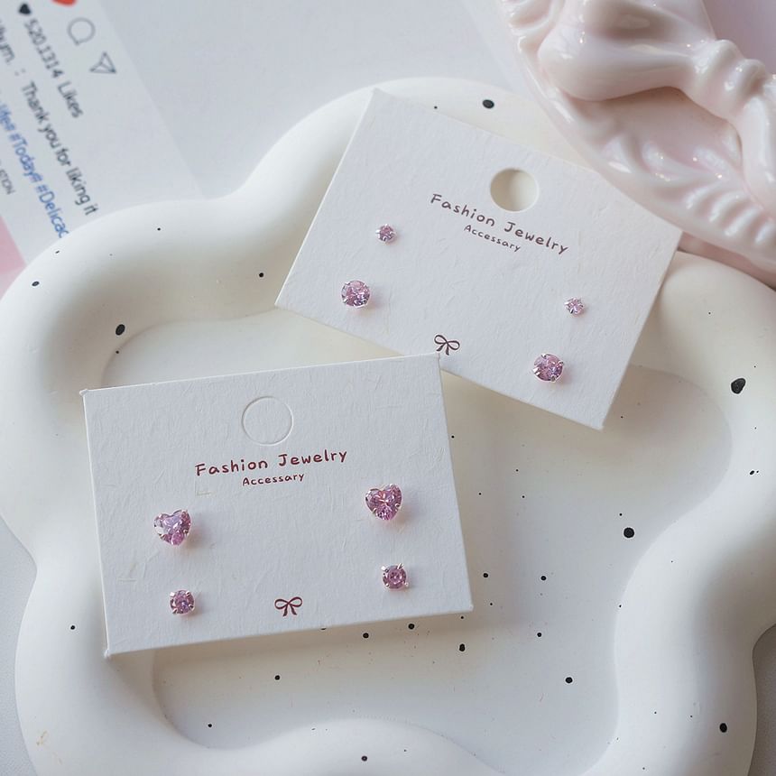 Sterling Stud of 925 CZ Silver 4: Earring Set