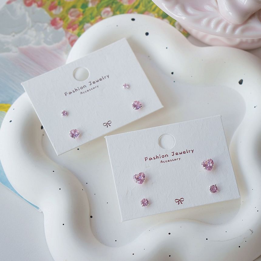 Sterling Stud of 925 CZ Silver 4: Earring Set