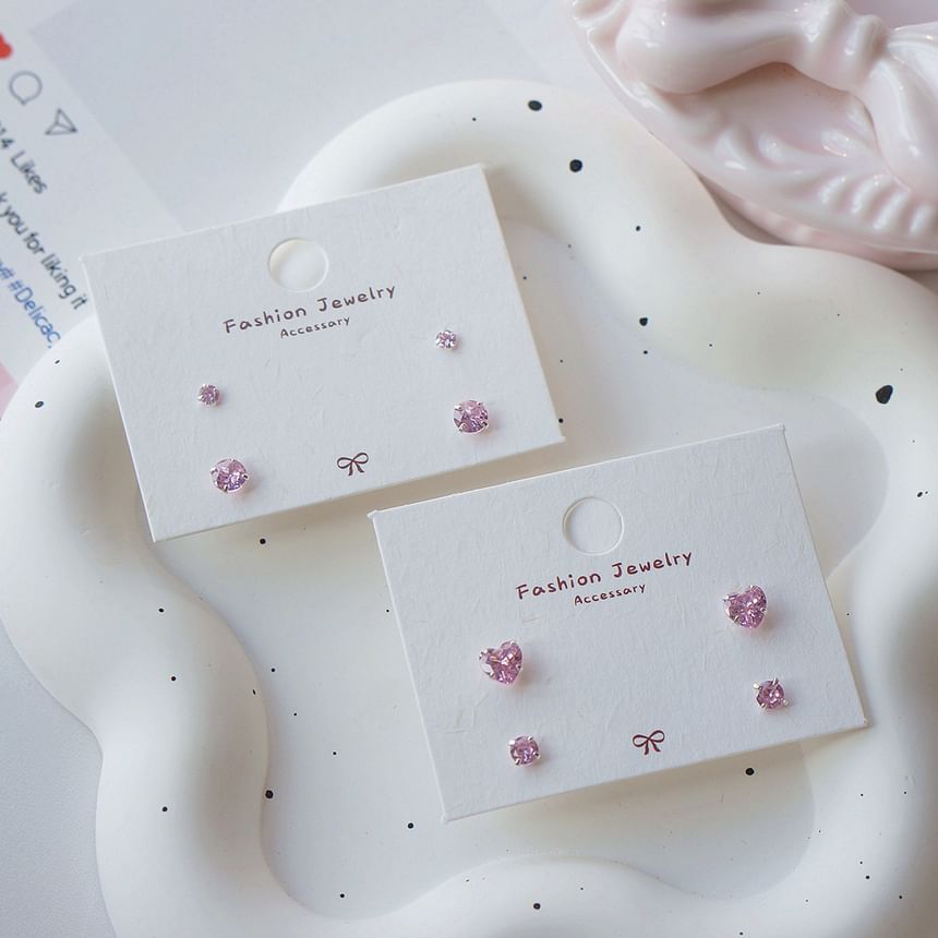 Sterling Stud of 925 CZ Silver 4: Earring Set