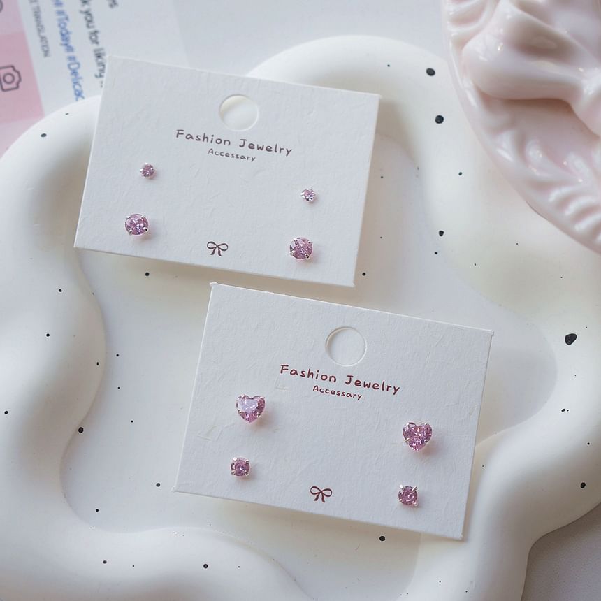 Sterling Stud of 925 CZ Silver 4: Earring Set