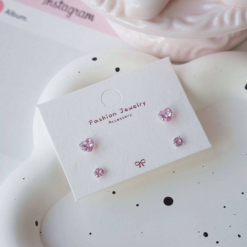 Sterling Stud of 925 CZ Silver 4: Earring Set