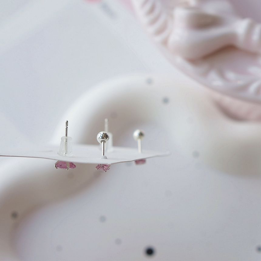 Sterling Stud of 925 CZ Silver 4: Earring Set