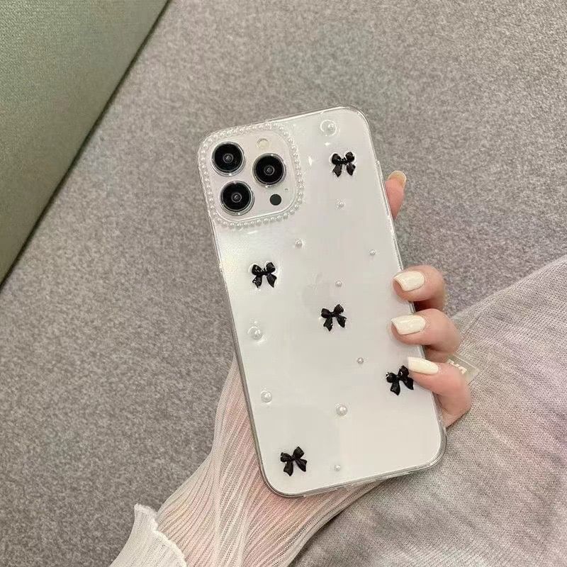 Bow Pearl Faux Case iPhone