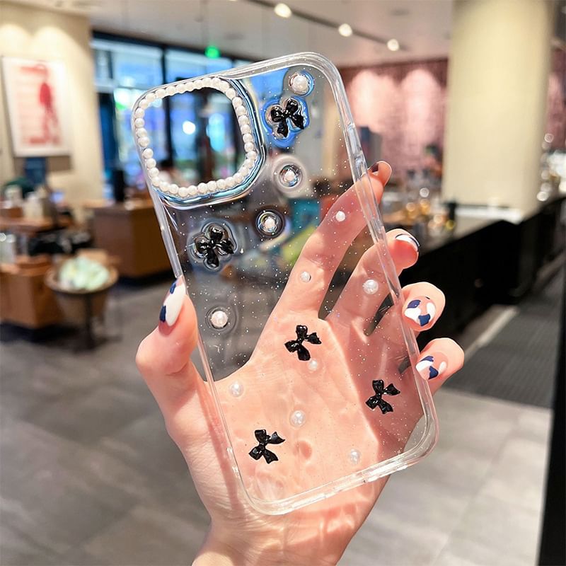 Bow Pearl Faux Case iPhone