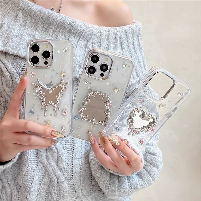 iPhone Rhinestone Mirror Case