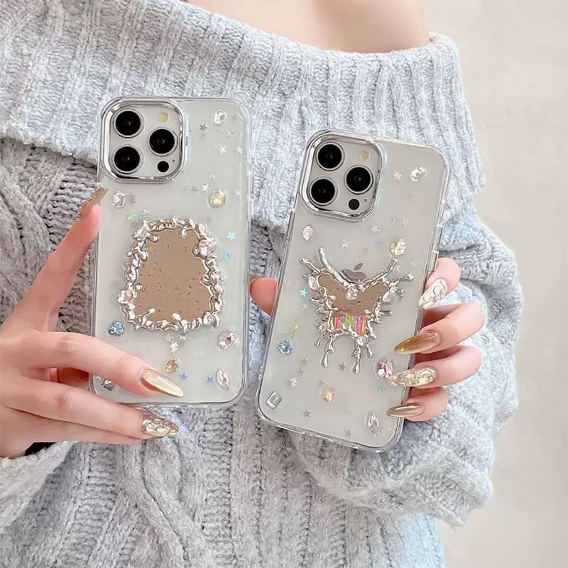 iPhone Rhinestone Mirror Case