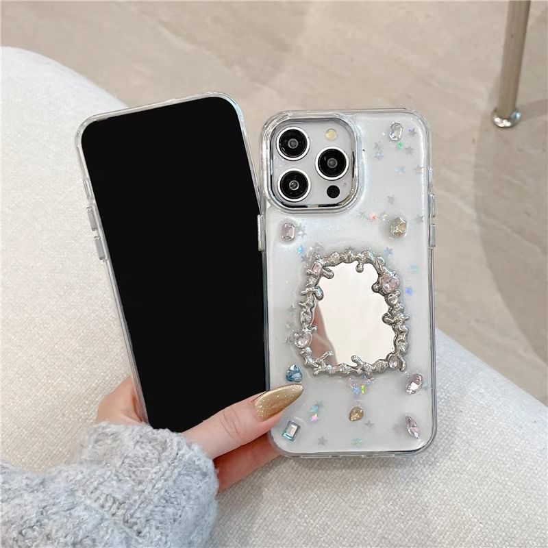 iPhone Rhinestone Mirror Case