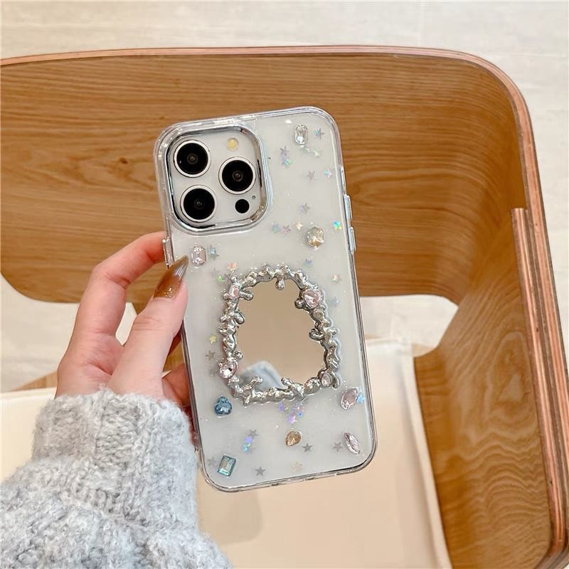 iPhone Rhinestone Mirror Case