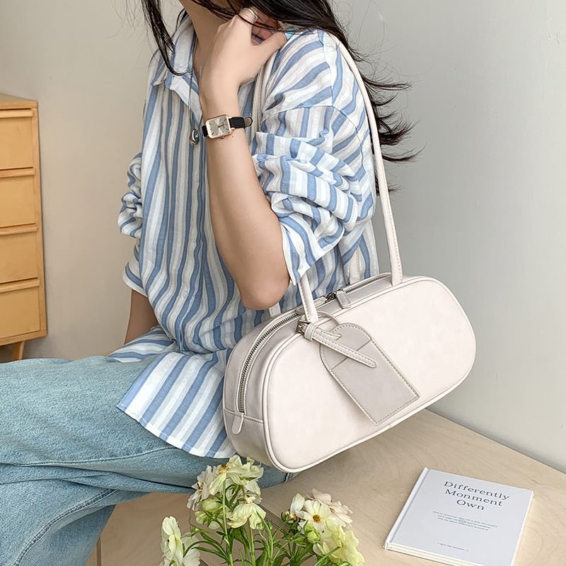 Faux Shoulder Leather Bag Plain