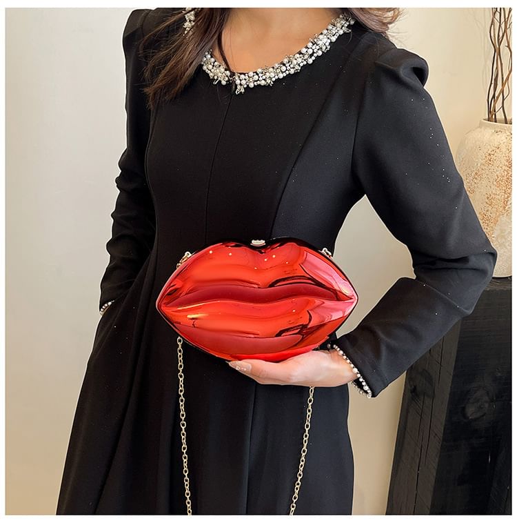 Bag Crossbody Strap Lips Chain