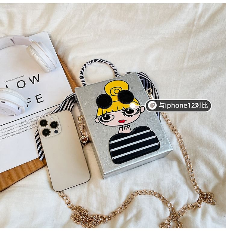 Strap Crossbody Cartoon Chain Print Bag