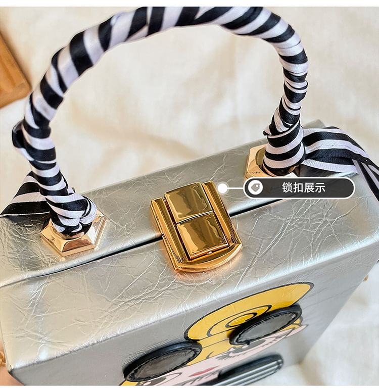 Strap Crossbody Cartoon Chain Print Bag
