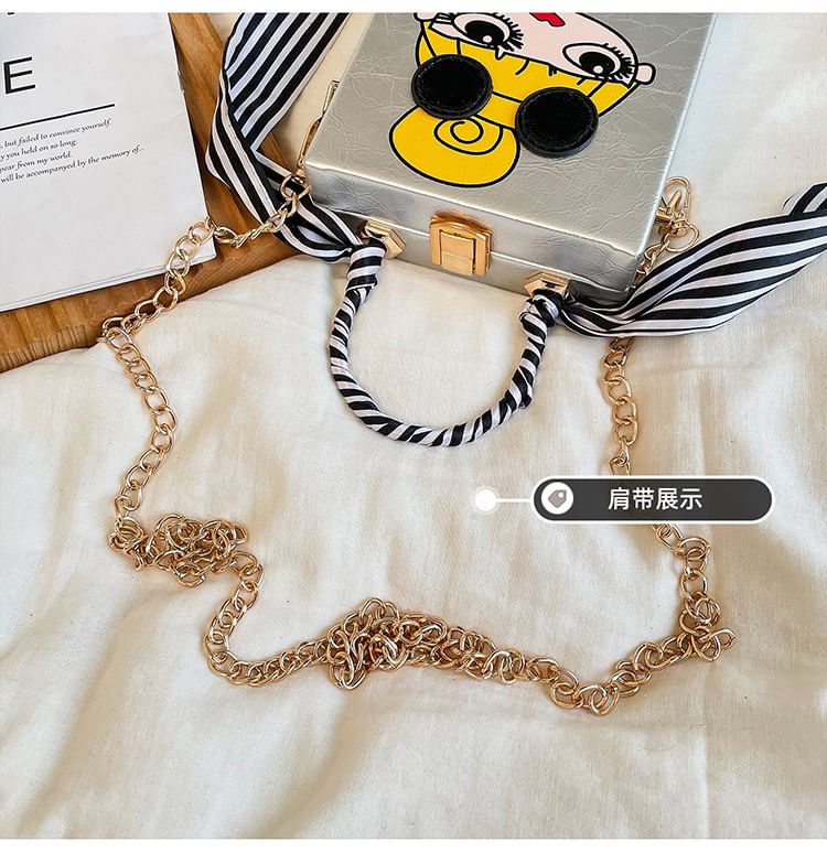 Strap Crossbody Cartoon Chain Print Bag