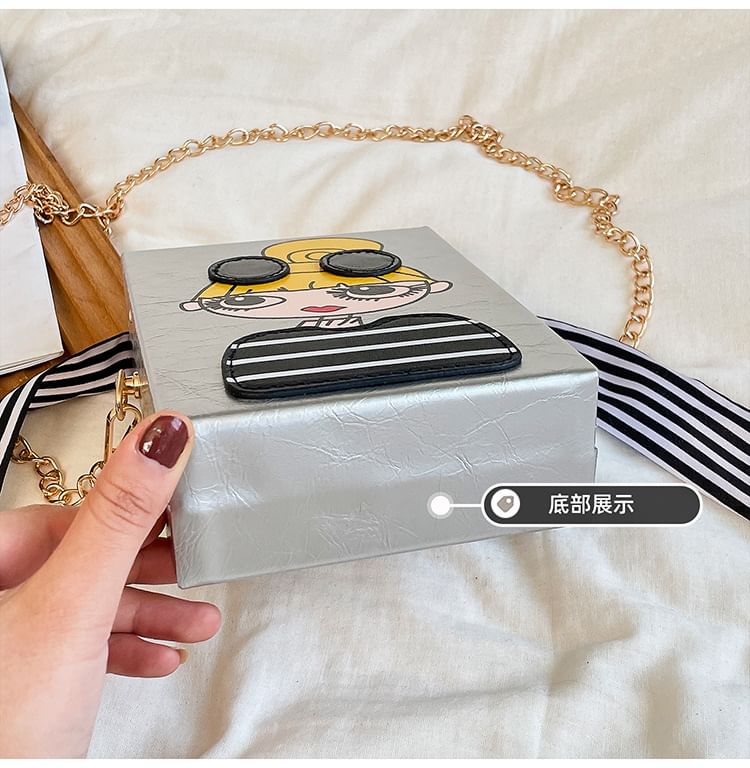 Strap Crossbody Cartoon Chain Print Bag