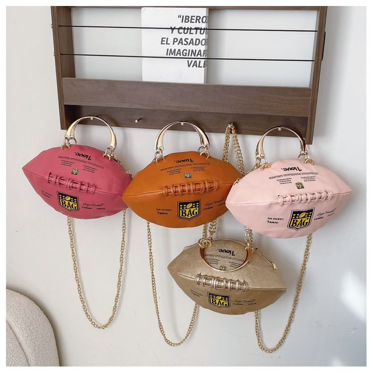 Bag Rugby Lettering Strap Crossbody Chain