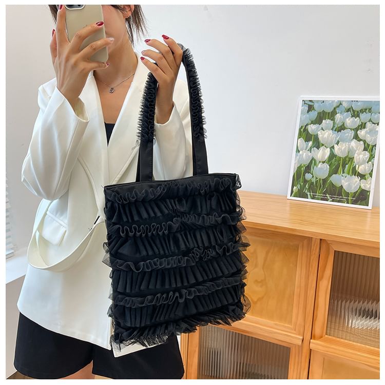 Ruffle Shopper Bag Plain