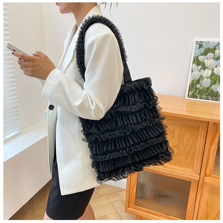 Ruffle Shopper Bag Plain