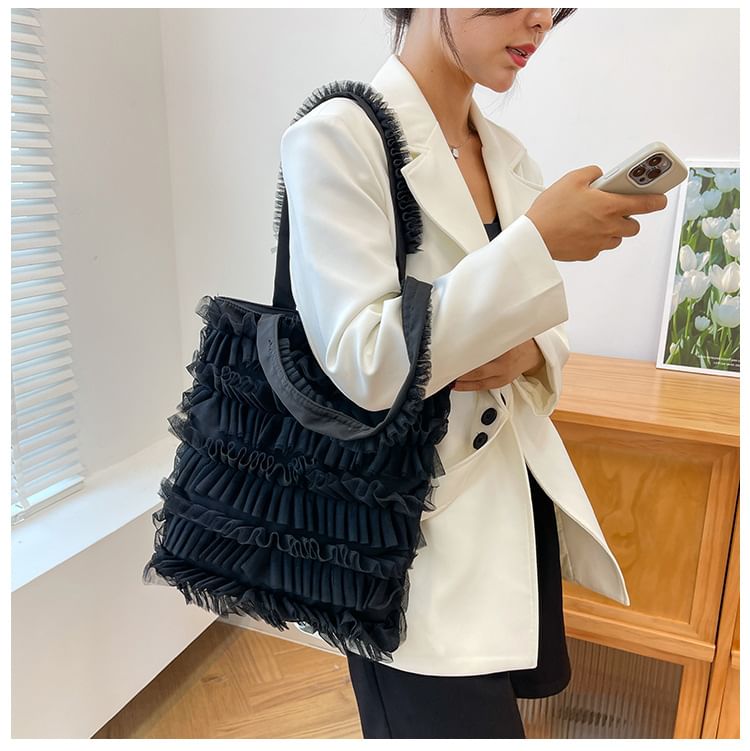 Ruffle Shopper Bag Plain
