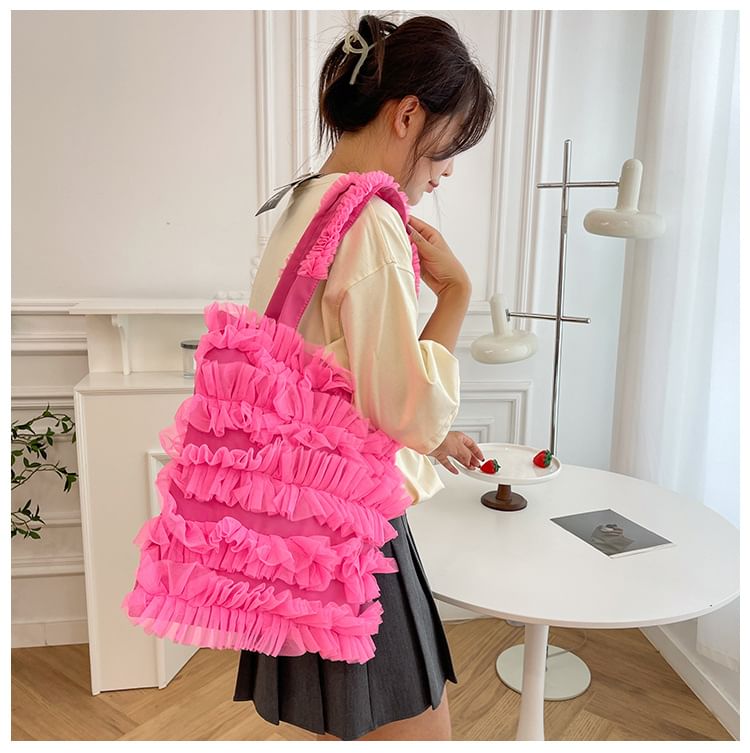 Ruffle Shopper Bag Plain