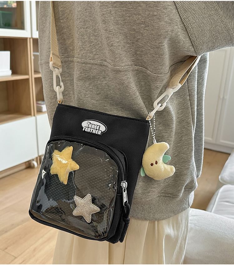 Multi-Pocket Lettering Bag Crossbody