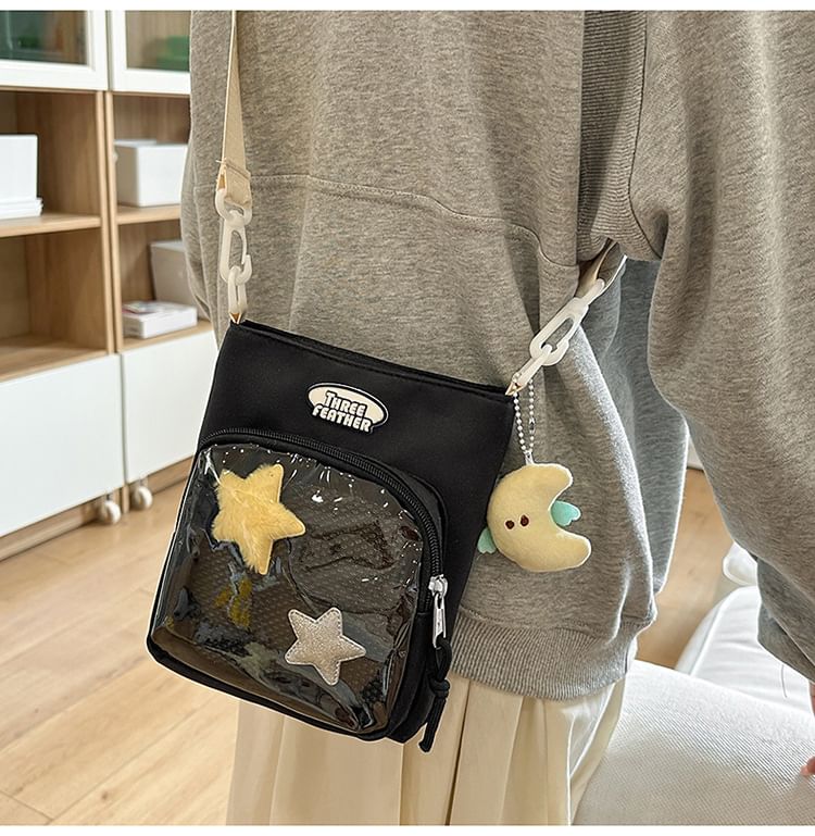 Multi-Pocket Lettering Bag Crossbody