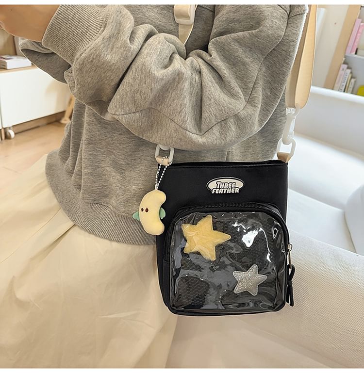 Multi-Pocket Lettering Bag Crossbody