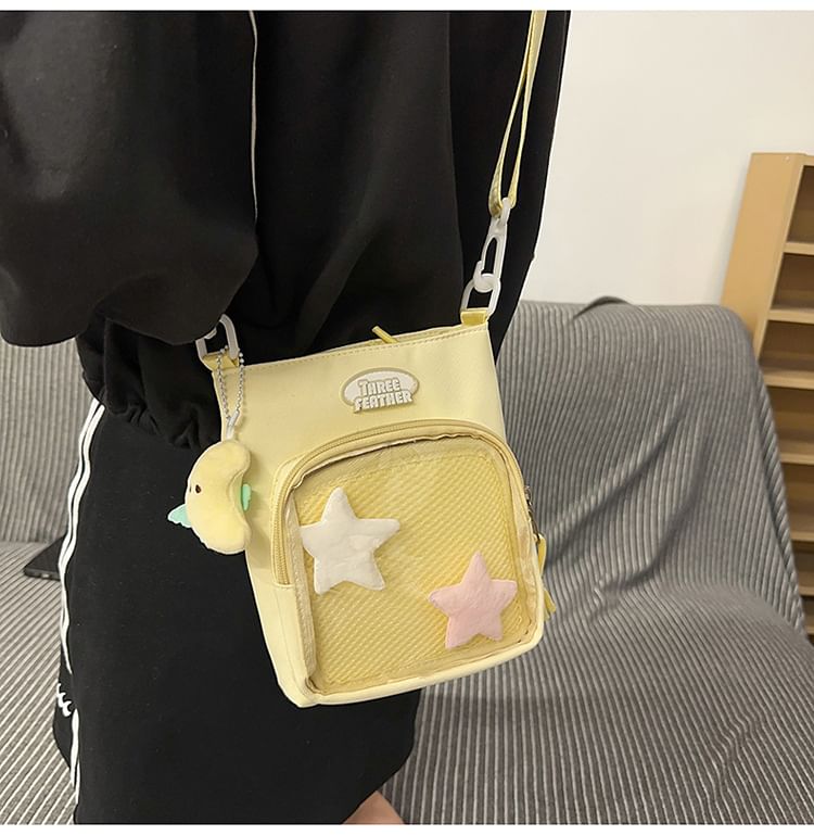 Multi-Pocket Lettering Bag Crossbody