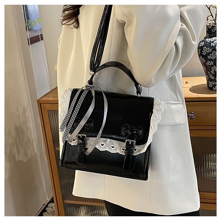 Backpack Flap Bow Lace Trim