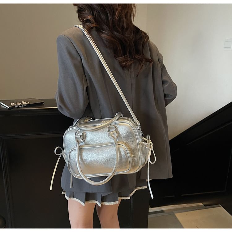 Leather Multi-Pocket Faux Multi-Way Backpack