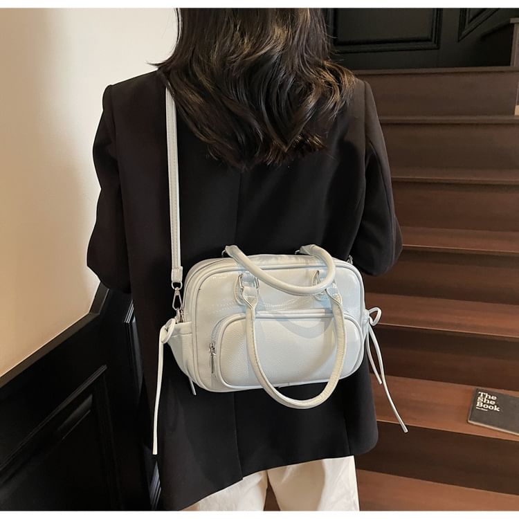 Leather Multi-Pocket Faux Multi-Way Backpack