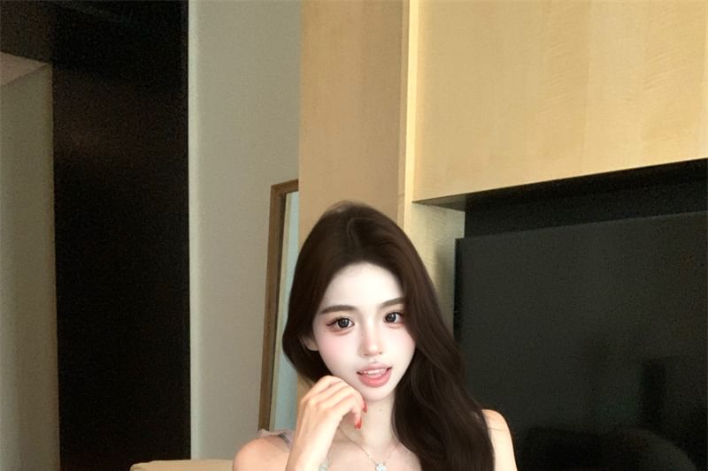 Print Dress Ruffle V-Neck Floral A-Line Mini Sleeveless