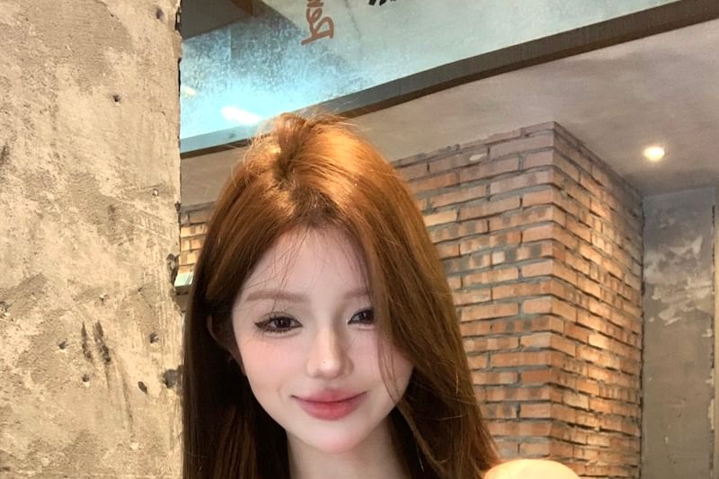 Lace Ruffle Bow Tube Top Plain