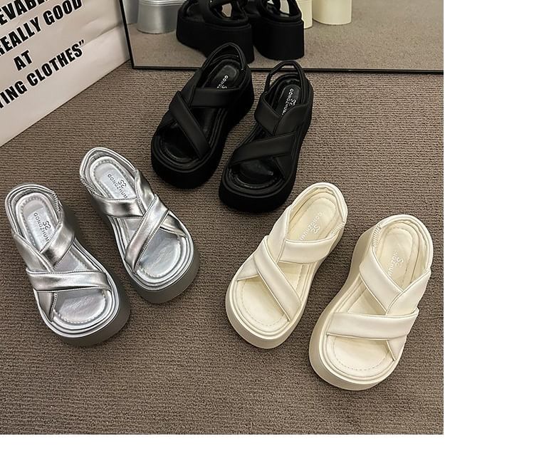 Sandals Slingback Platform Plain